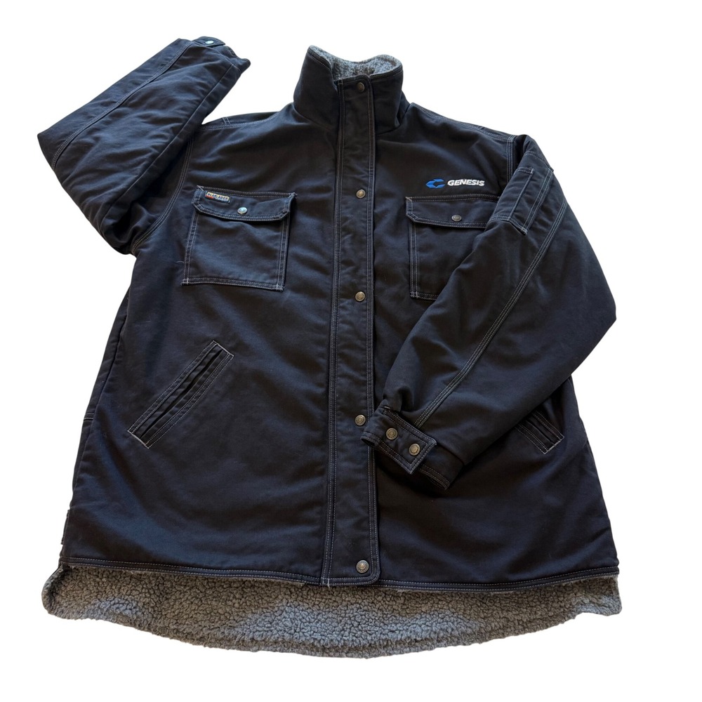 Blaklader Workwear Jacket Mens XXL Black Sherpa Lined Canvas Genesis Logo Coat